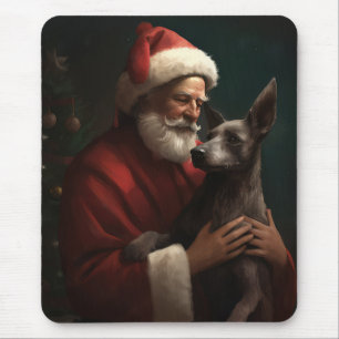 Tapis De Souris Xoloitzcuintli avec Noël Festif du Père Noël