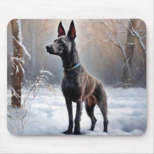 Tapis De Souris Xoloitzcuintli Qu'il neige Noël