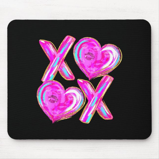 Tapis De Souris Xoxo Hearts Valentine's Day Women Girls Vday  (Devant)
