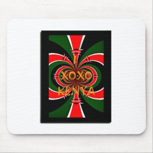 Tapis De Souris XOXO I Love Kenya Black Red Green National Flag Co