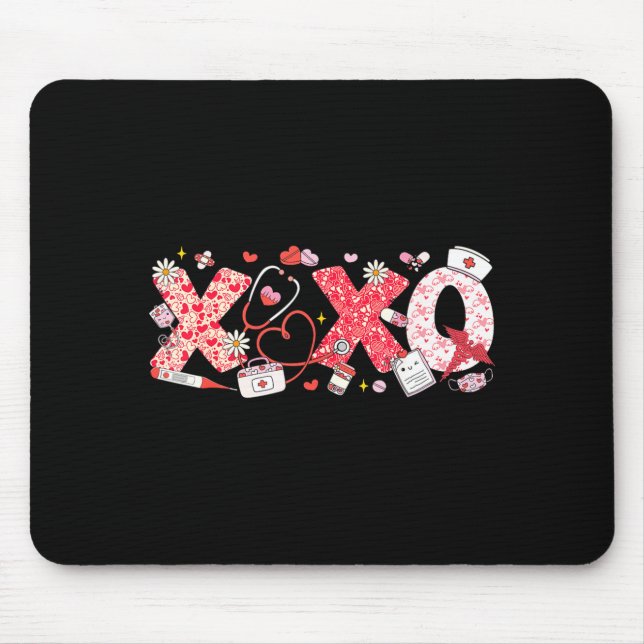 Tapis De Souris Xoxo Stethoscope Valentine Rn Pct Cna Nurse Nurse  (Devant)