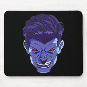 Tapis De Souris Y Vampire Halloween Monstre Visage d'effroi crocs 
