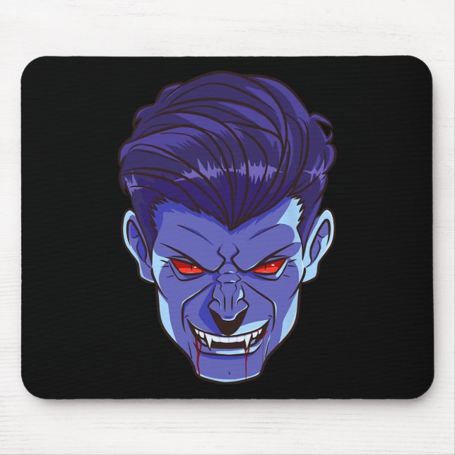 Tapis De Souris Y Vampire Halloween Monstre Visage d'effroi crocs  (Devant)