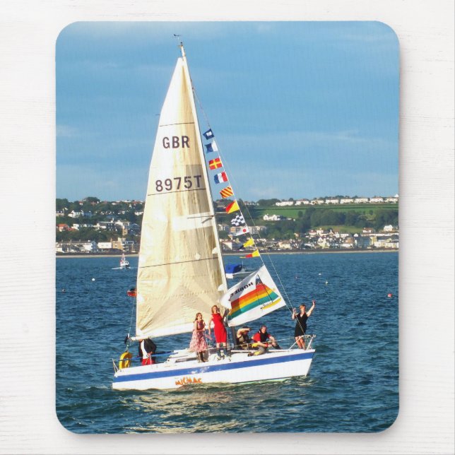 Tapis De Souris Yacht avec drapeaux (Devant)