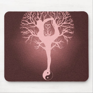 Tapis De Souris Yang de Yin, arbre de la vie, yoga, harmonie
