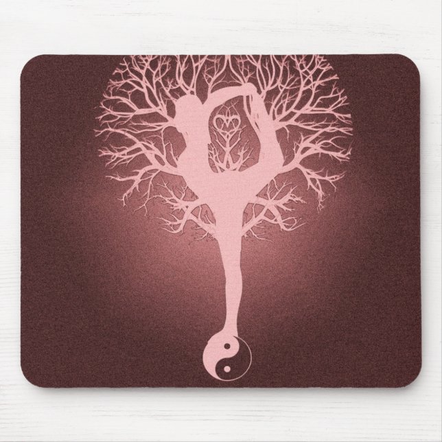 Tapis De Souris Yang de Yin, arbre de la vie, yoga, harmonie (Devant)