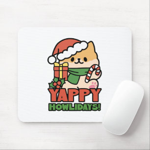 Tapis De Souris Yappy Howlidays - Jote Christmas Dog Cartoon