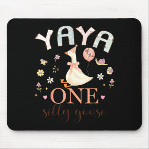 Tapis De Souris Yaya de la fille d'anniversaire de 1 an de l'oie i