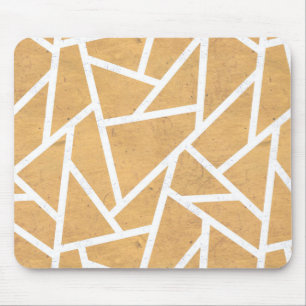 Tapis De Souris Yellow and white mosaic pattern