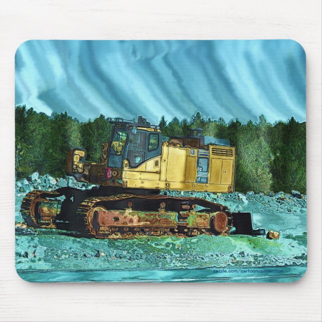 Tapis De Souris Yellow Grader Earth-Mover Art Mousepad (Devant)