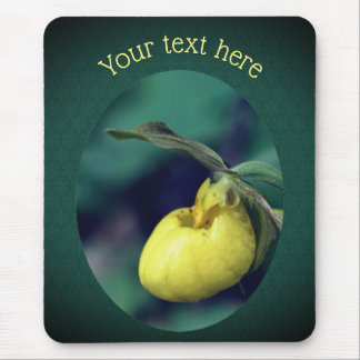 Tapis De Souris Yellow Lady Slipper Orchid Flower Personalized 