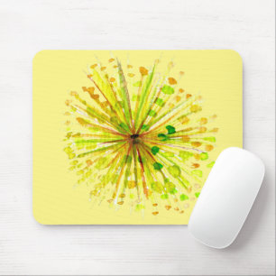 Tapis De Souris Yellow wildflower dandelion watercolor flower