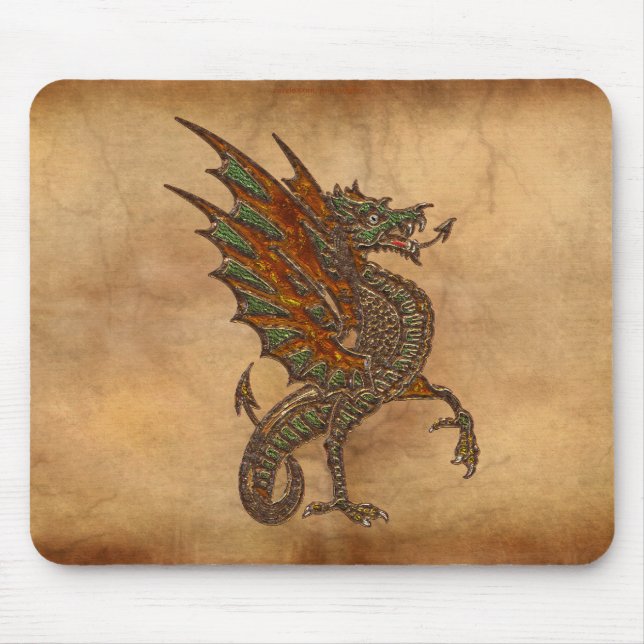 Tapis De Souris Yes Old Medieval Dragon Design (Devant)