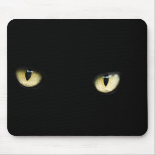 Tapis De Souris Yeux de chat noir Macro oeil chat
