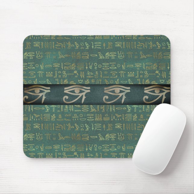 Tapis De Souris Yeux de Ra Egyptian Hiéroglyphes Chic (Avec souris)