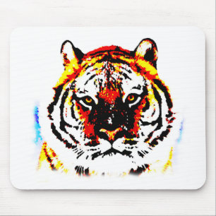 Tapis De Souris Yeux de tigres sauvages