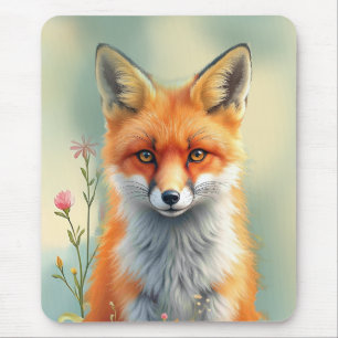 Tapis De Souris Yeux frappants d'un renard roux rusé