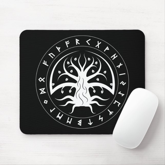 Tapis de souris Yggdrasil Circle Runes (Avec souris)