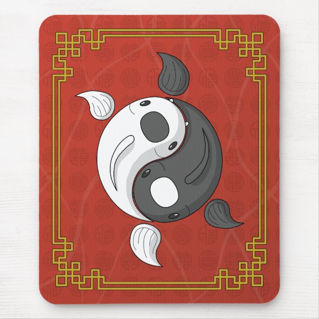Tapis De Souris Yin et Yang le Koi Mousepad (Devant)