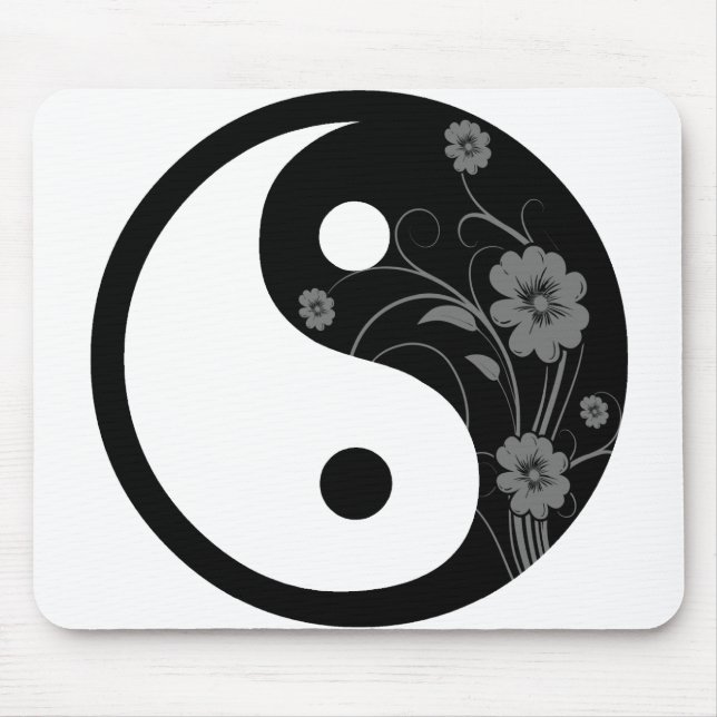 Tapis De Souris Yin floral noir Yang (Devant)
