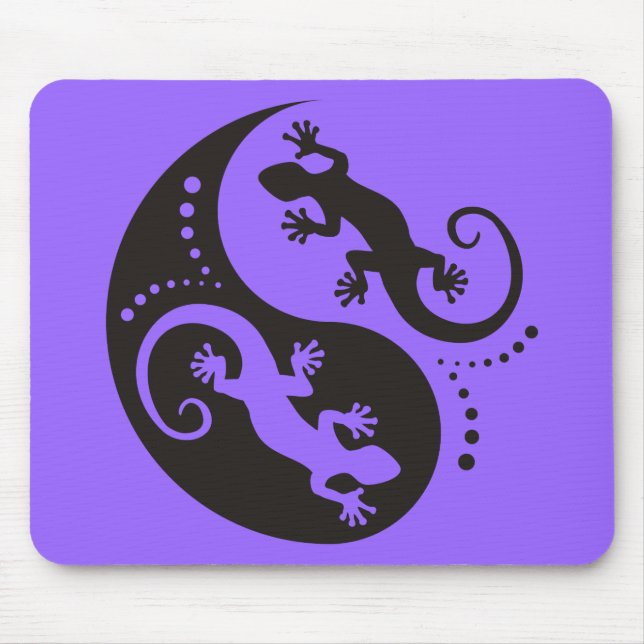 Tapis De Souris YIN & YANG Geckos black + votre arrière - plan & i (Devant)