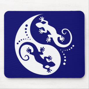 Tapis De Souris YIN & YANG Geckos white + your background & idea
