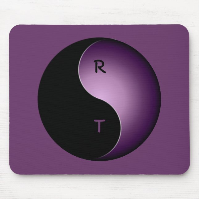 Tapis De Souris yin yang monogramme - violet (Devant)