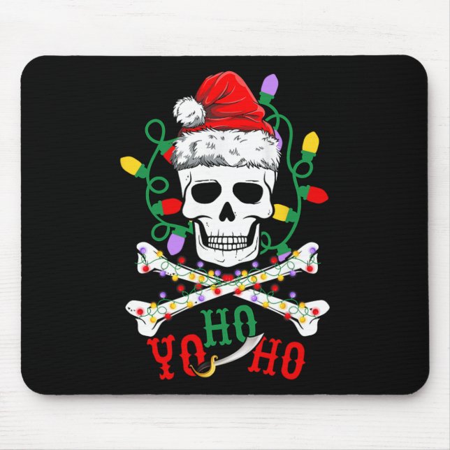 Tapis De Souris Yo S Ho Pirate Boat Cruise Xmas Skull Crossbones C (Devant)