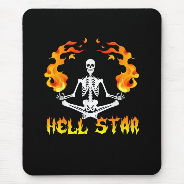 Tapis De Souris Yoga de squelettes devient une star de l'enfer (Devant)