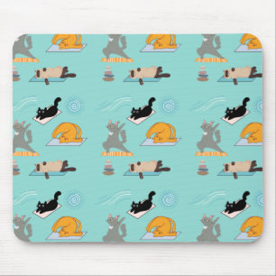 Tapis De Souris Yoga Drôle avec des Chats