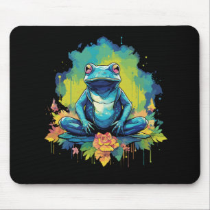 Tapis De Souris Yoga Frog Aquarelle