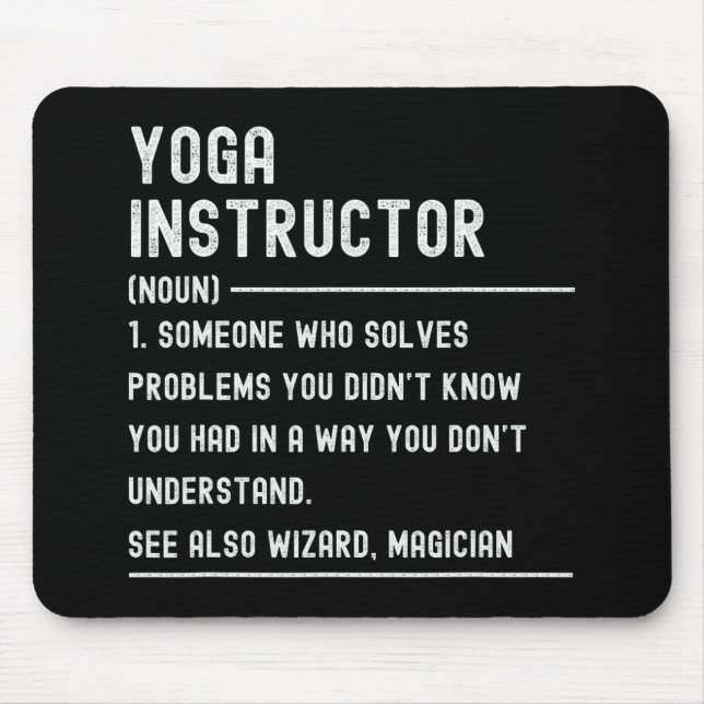 Tapis De Souris Yoga Instructor Definition Shirts Funny Job Title  (Devant)