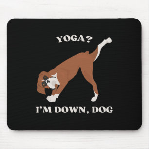 Tapis De Souris Yoga Je Suis Amoureux Boxer Down Dog