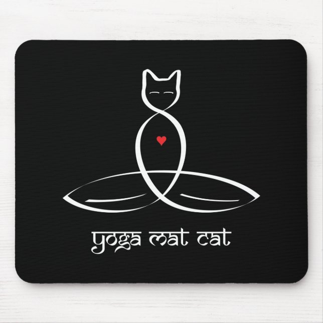 Tapis De Souris Yoga Mat Cat - texte de style sanscrit. (Devant)