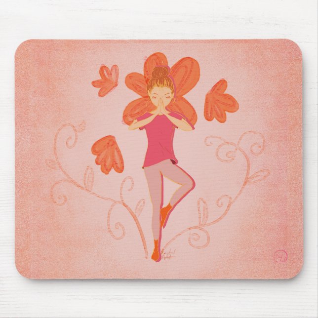 Tapis de souris Yoga_ Pose de l'arbre (Devant)