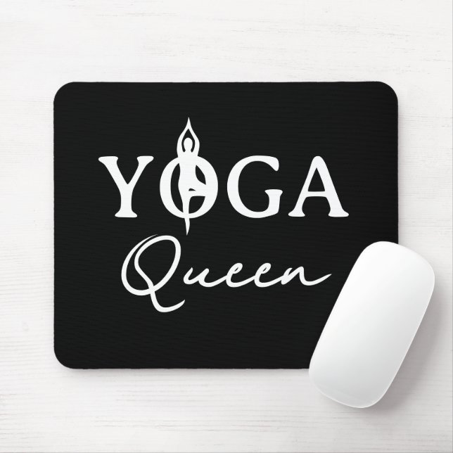 Tapis de souris Yoga Queen avec silhouette de pose (Avec souris)