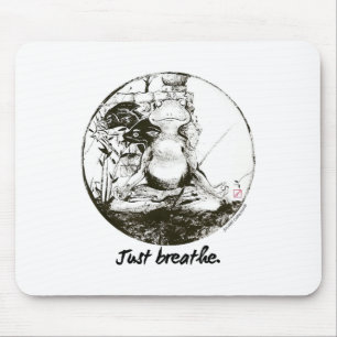 Tapis De Souris Yoga Zen Grenouille Méditation Respiration Art Enc
