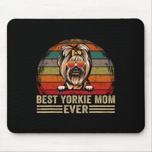 Tapis De Souris Yorkie Chien Maman Amour Amusant Vintage Best York