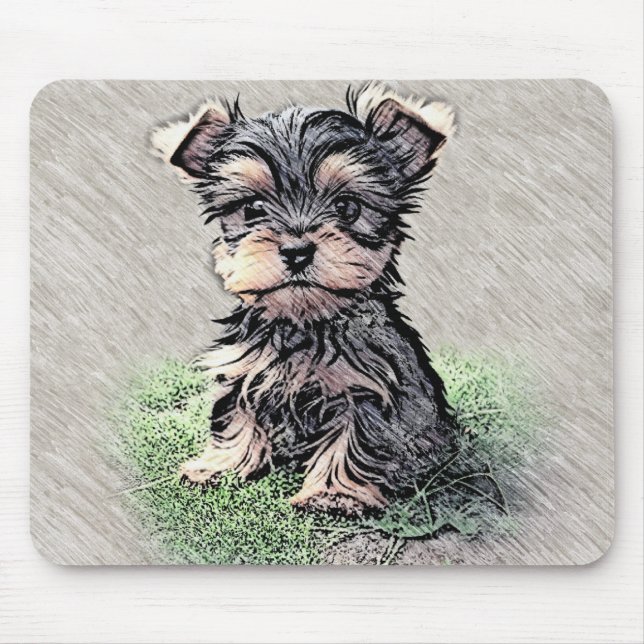 Tapis De Souris Yorkie, Chiot, animal de compagnie (Devant)