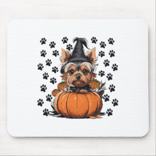 Tapis De Souris Yorkie Halloween Costume Tee Citrouille Hommes Fem