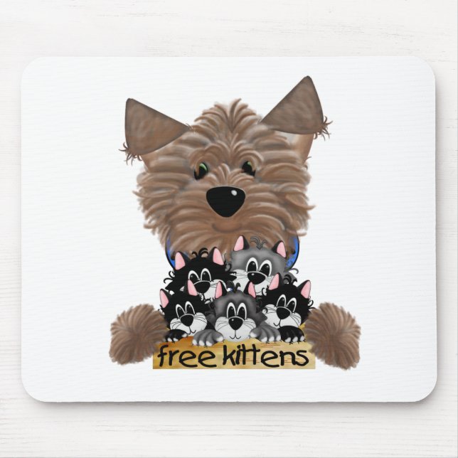 Tapis De Souris Yorkie libèrent des chatons (Devant)