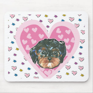 Tapis De Souris Yorkie Poo pour la Saint-Valentin