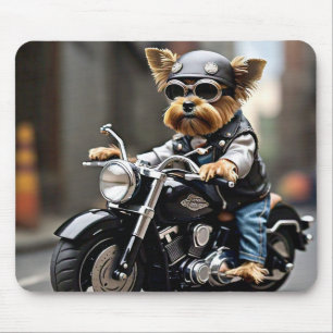 Tapis De Souris Yorkie Riding Motorcycle Souris