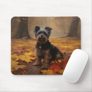 Tapis De Souris Yorkipoo à l'automne Feuilles automne Inspire