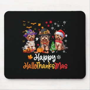 Tapis De Souris Yorkshire Chien Halloween Noël Hallomerci Hallomer