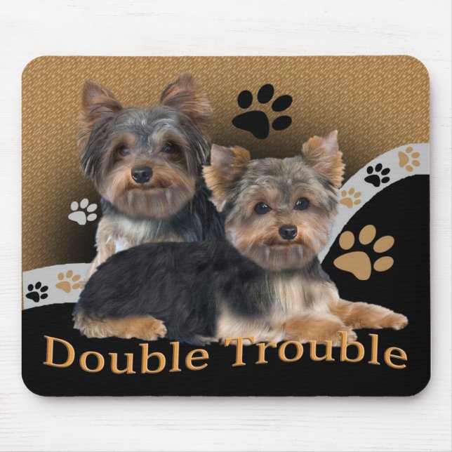 Tapis De Souris Yorkshire Terrier Double Trouble Cadeaux (Devant)