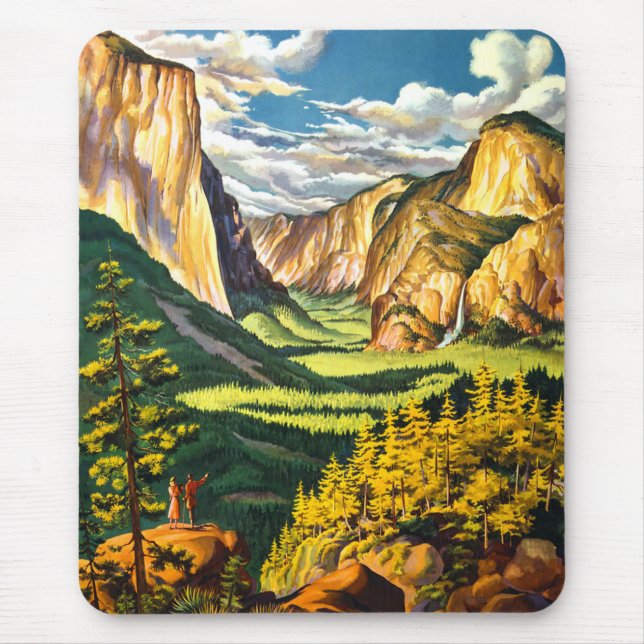 Tapis De Souris Yosemite National Park California Travel Art (Devant)