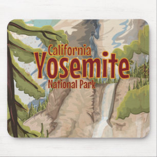 Tapis De Souris Yosemite National Park Travel Poster