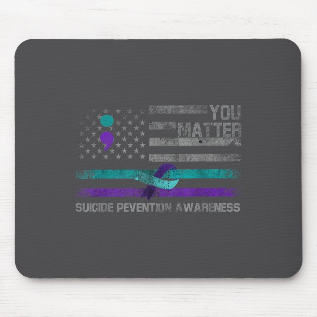 Tapis De Souris You American Flag Suicide Prevention Awareness  (Devant)