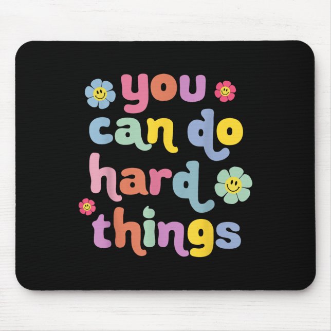 Tapis De Souris You Can Do Hard Things Teacher Back To School Moti (Devant)